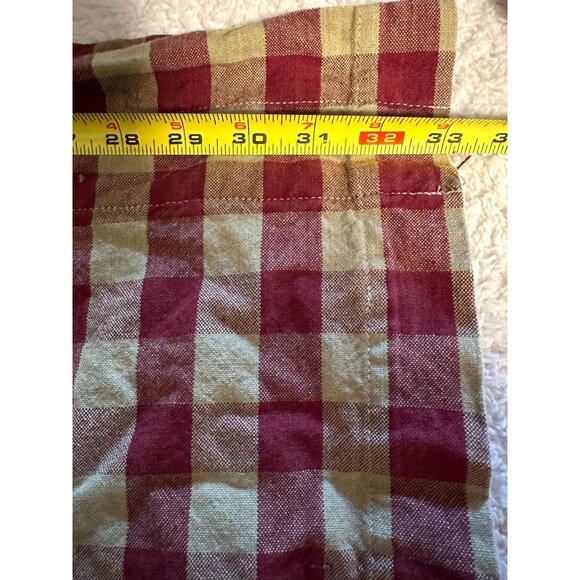 Park Designs Burgundy Check Cotton Curtain Swag Two Sets Rustic Farm House Cabin - Picture 6 of 8